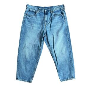 GAP High Rise Barrel Jean Med Wash  100% Cotton Denim Jeans Size 33/16 Petite